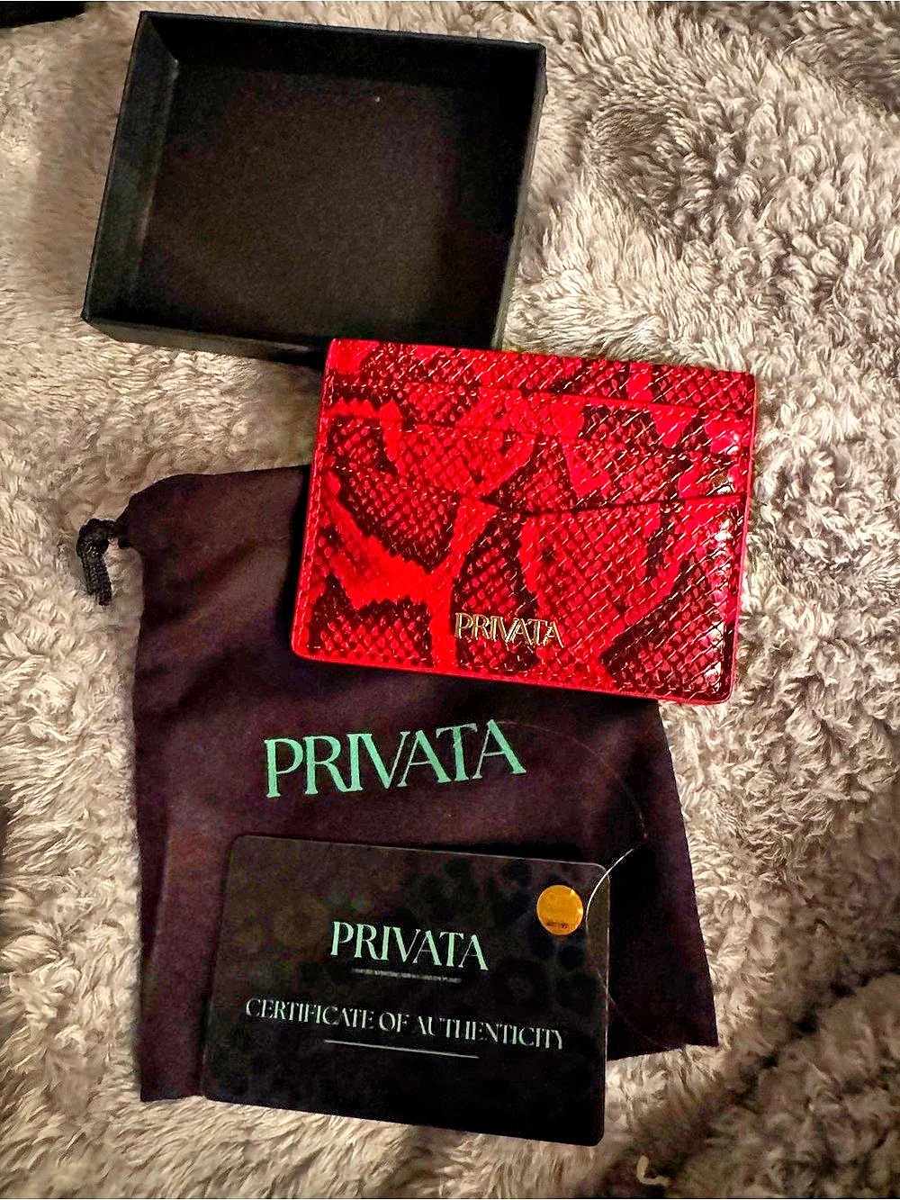 Privata Red Croco Card Holder Wallet NWOT